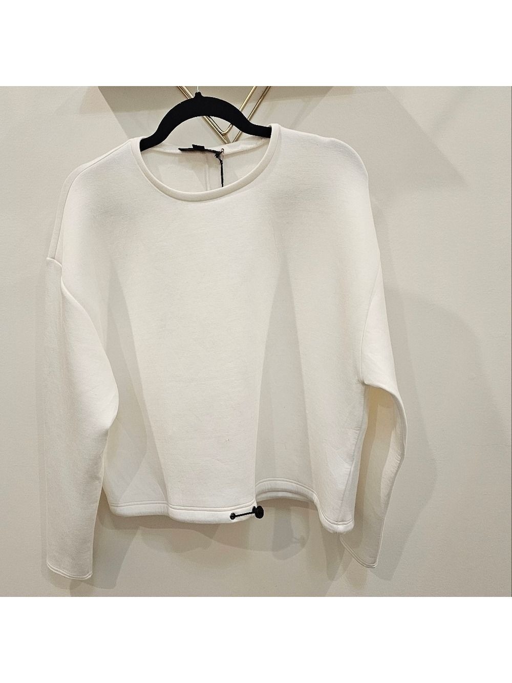 Truth by Republic Ivory Neoprene Toggle Sweatshirt Size Medium NWT - Picture 8 of 12